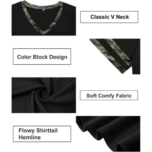 Plus Size Tops for Women Henley V Neck Short Sleeve Tunic Leopard Cheetah Color - Picture 4 of 6